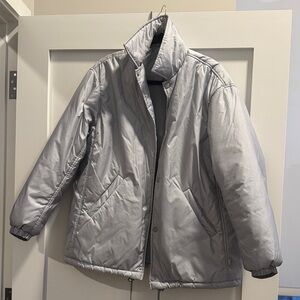 Silver TNA Aritzia Coaches Jacket
